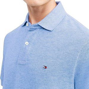 Tommy Hilfiger Men's Short Sleeve Cotton Pique Polo Shirt - Light Blue